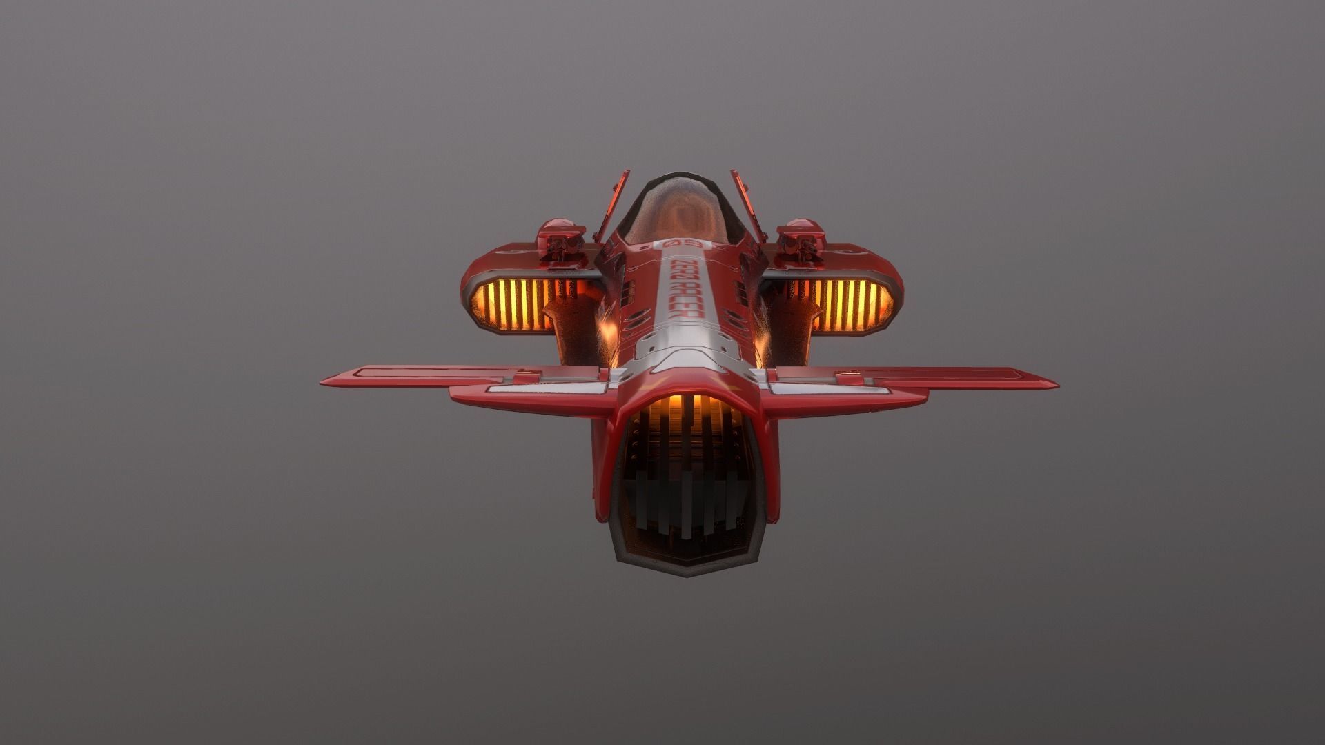 Sci-fi Racing Spaceship Low-poly 3D model_8
