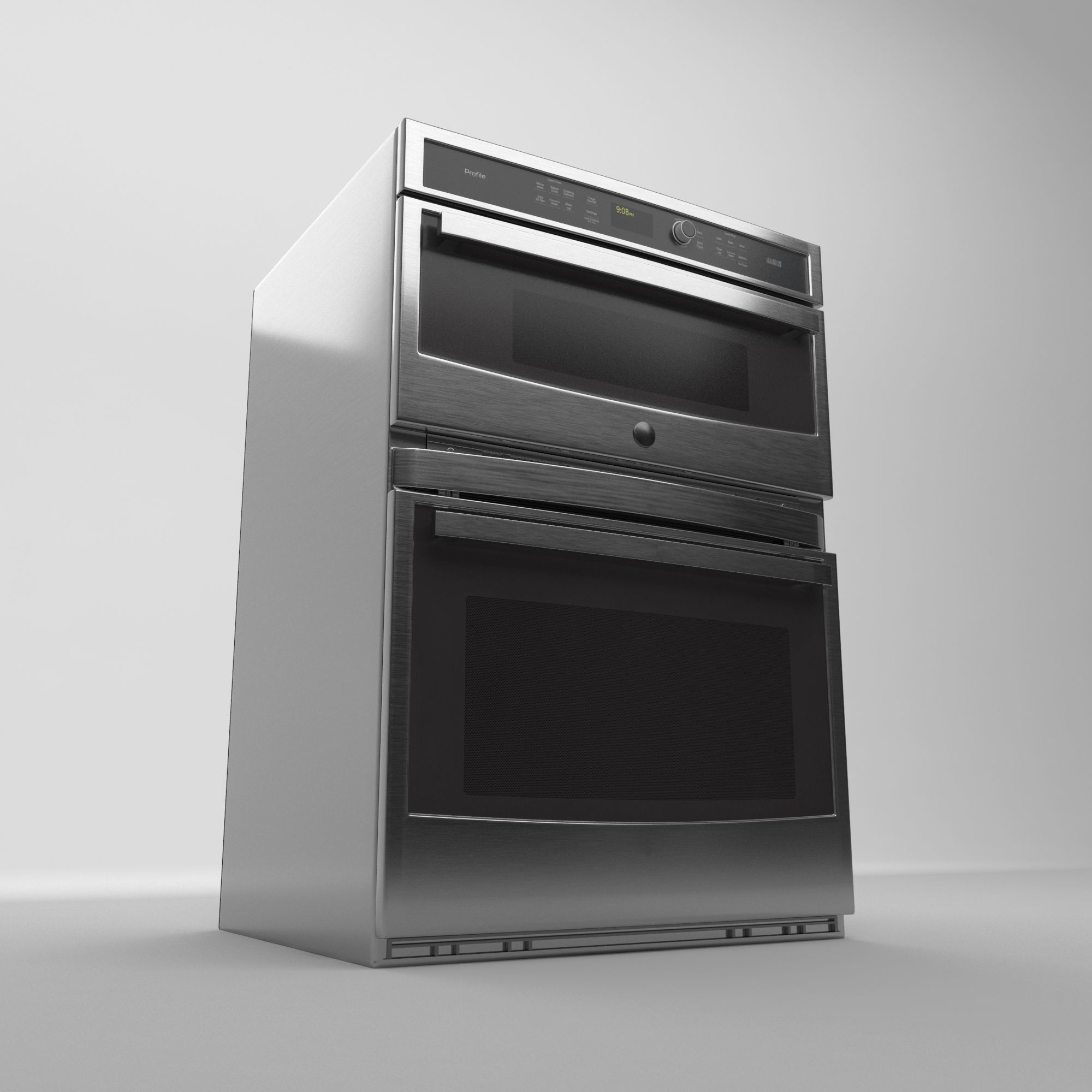 OvenGE stainless steel microwave oven 3D model_2