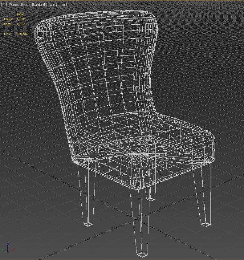 Classic fabric padded chair 3D model_17