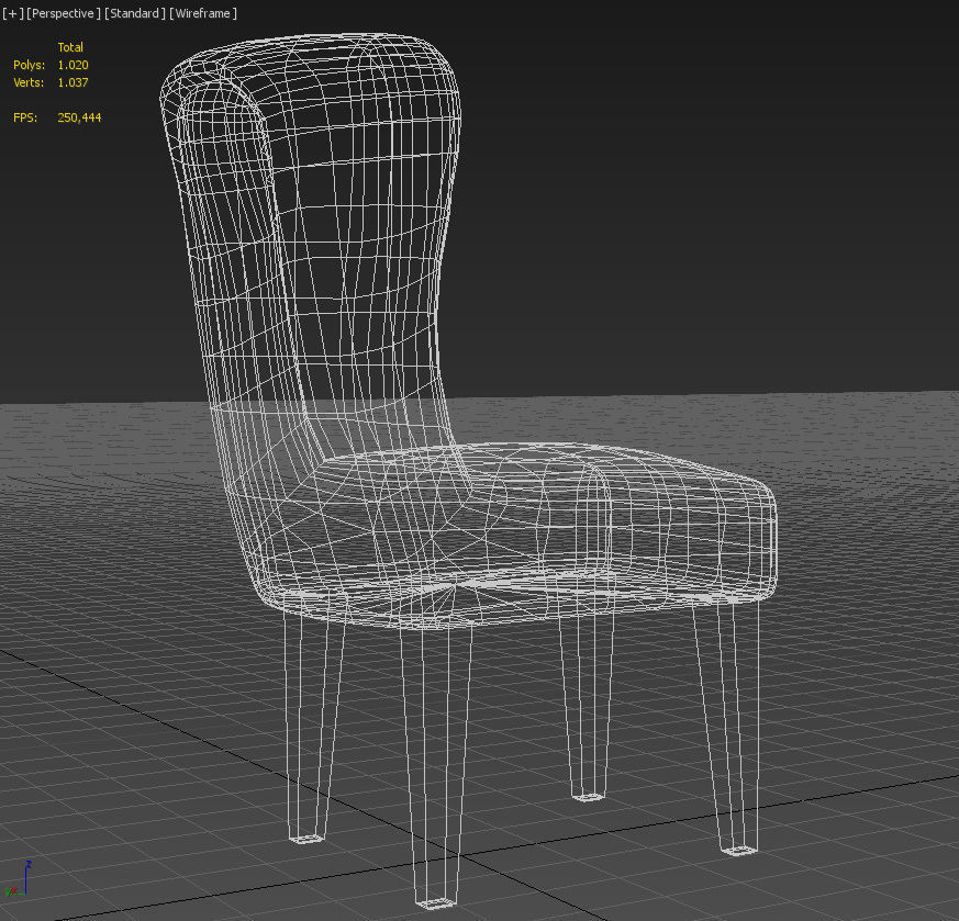 Classic fabric padded chair 3D model_23