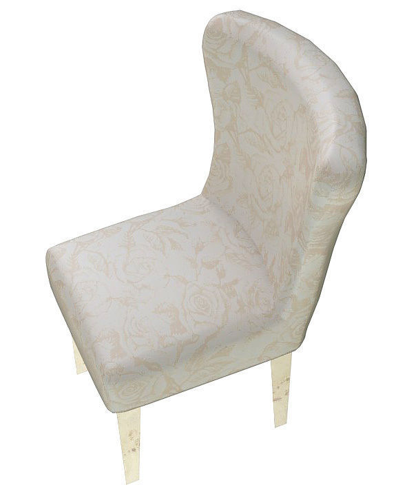 Classic fabric padded chair 3D model_14