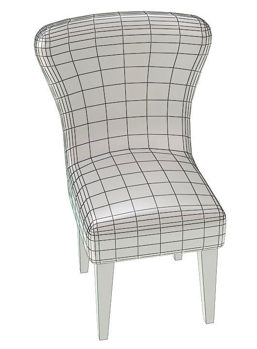 Classic fabric padded chair 3D model_5