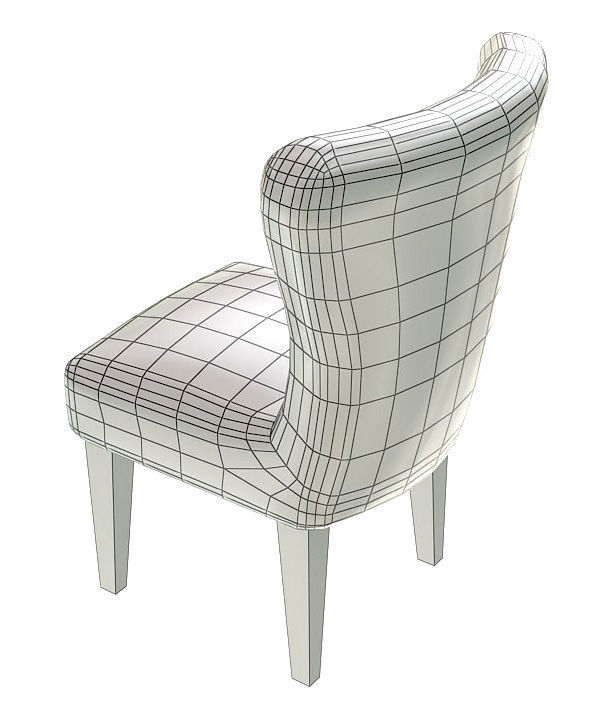 Classic fabric padded chair 3D model_8