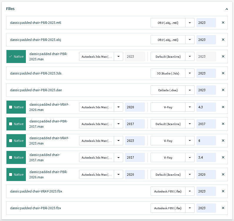 Classic fabric padded chair 3D model_27