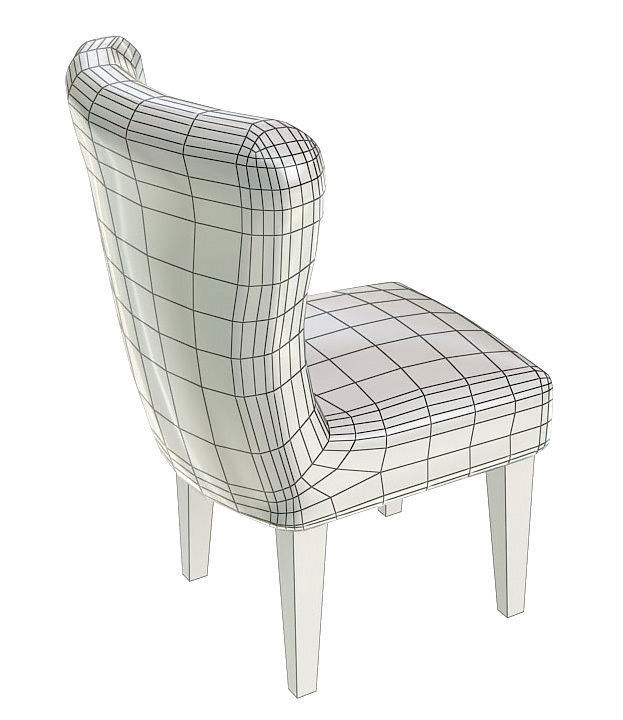 Classic fabric padded chair 3D model_10