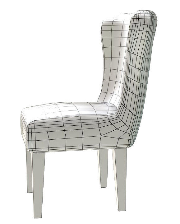 Classic fabric padded chair 3D model_7