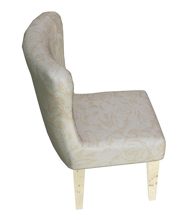 Classic fabric padded chair 3D model_3