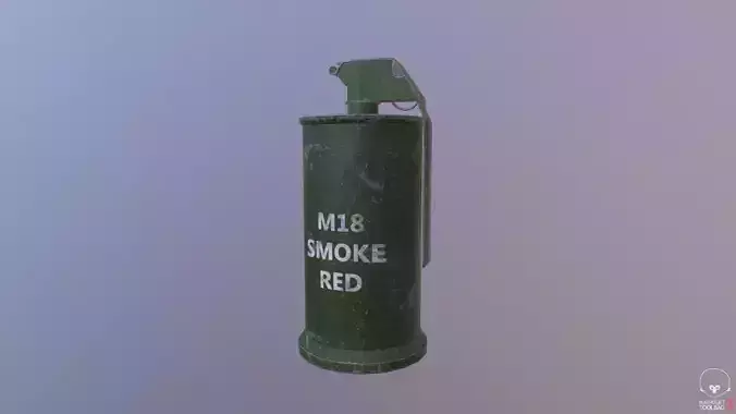 Smoke M18 Red Low-poly 3D model