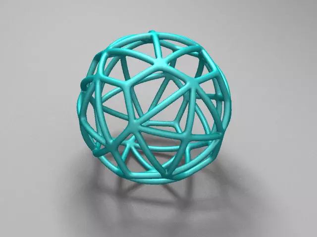 Orthokis turquoise geometric ring 3D print model_0