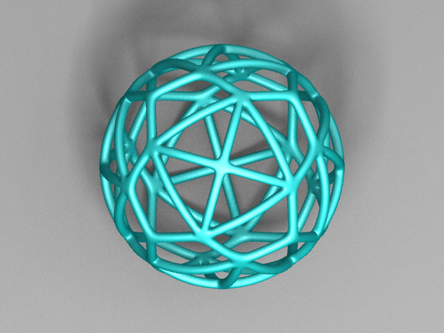 Orthokis turquoise geometric ring 3D print model_1