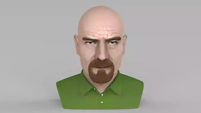 Walter White Breaking Bad bust ready for full color 3D printing 3D print model