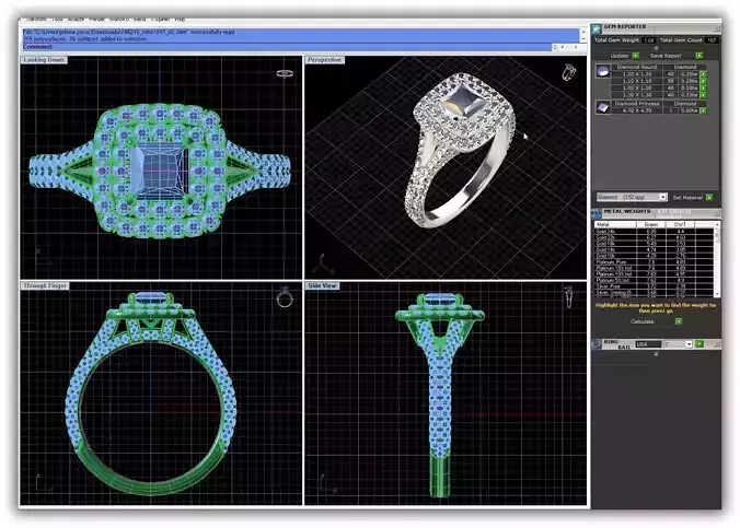 Square Halo Gold Ring With Diamonds