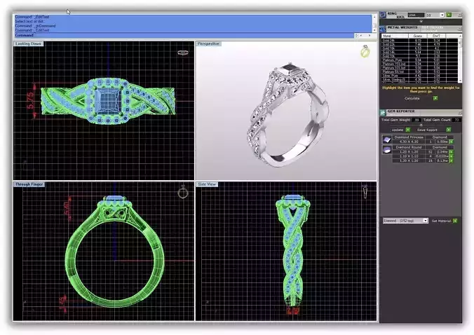 Square Twisted Halo Ring With Diamonds 1