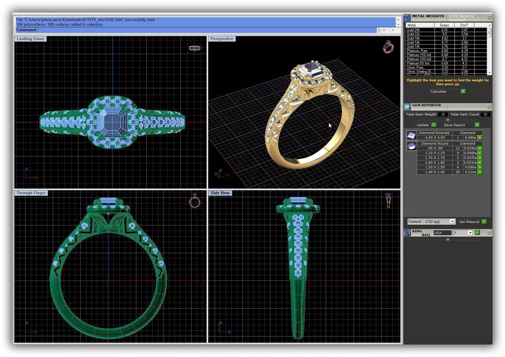 Square Halo Ring With Diamonds 6 3D print model_0