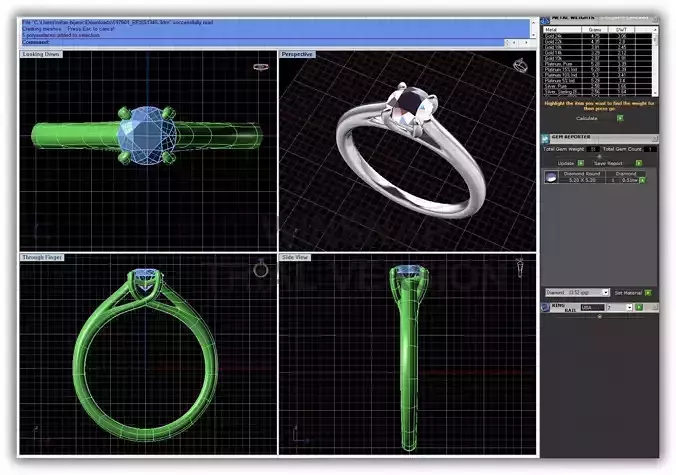 Engagement Ring With Diamond 119 3D print model