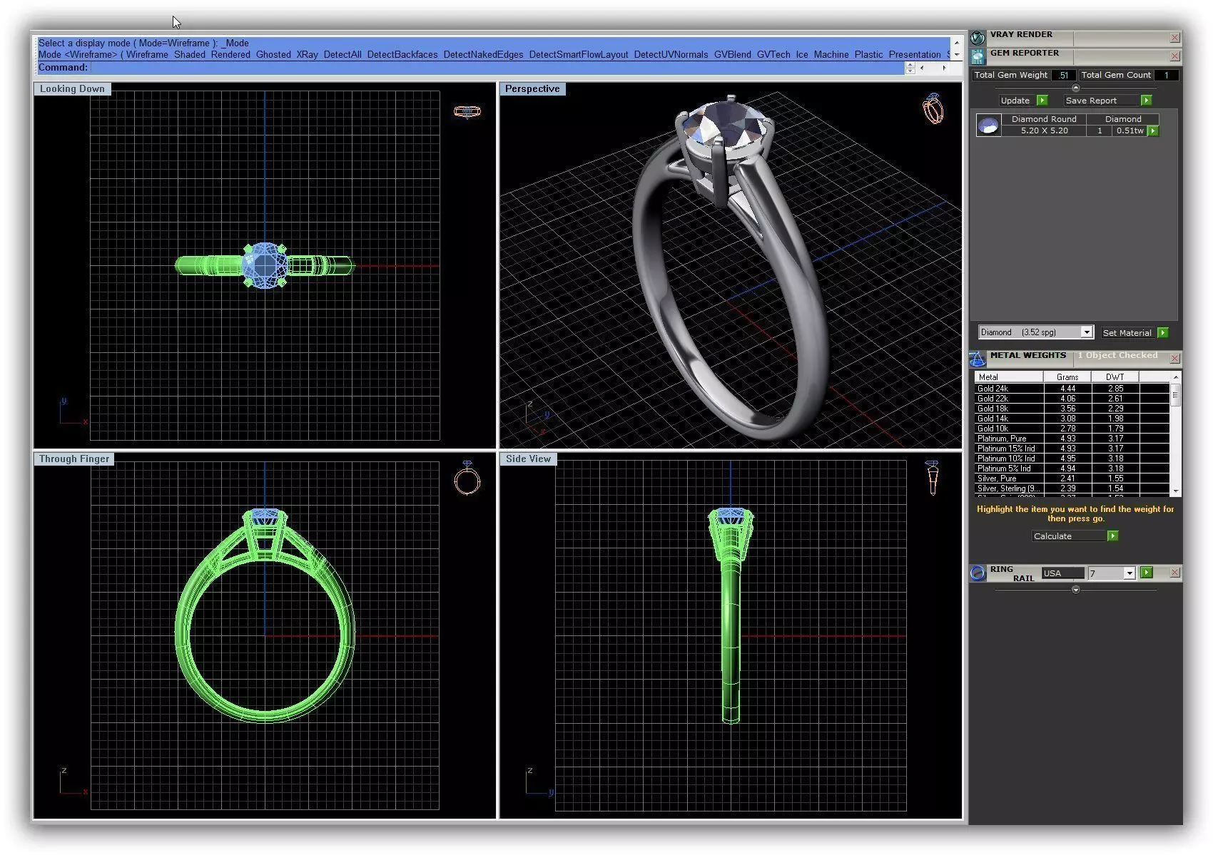 Simple Engagement Ring With Diamond 1 3D print model_0