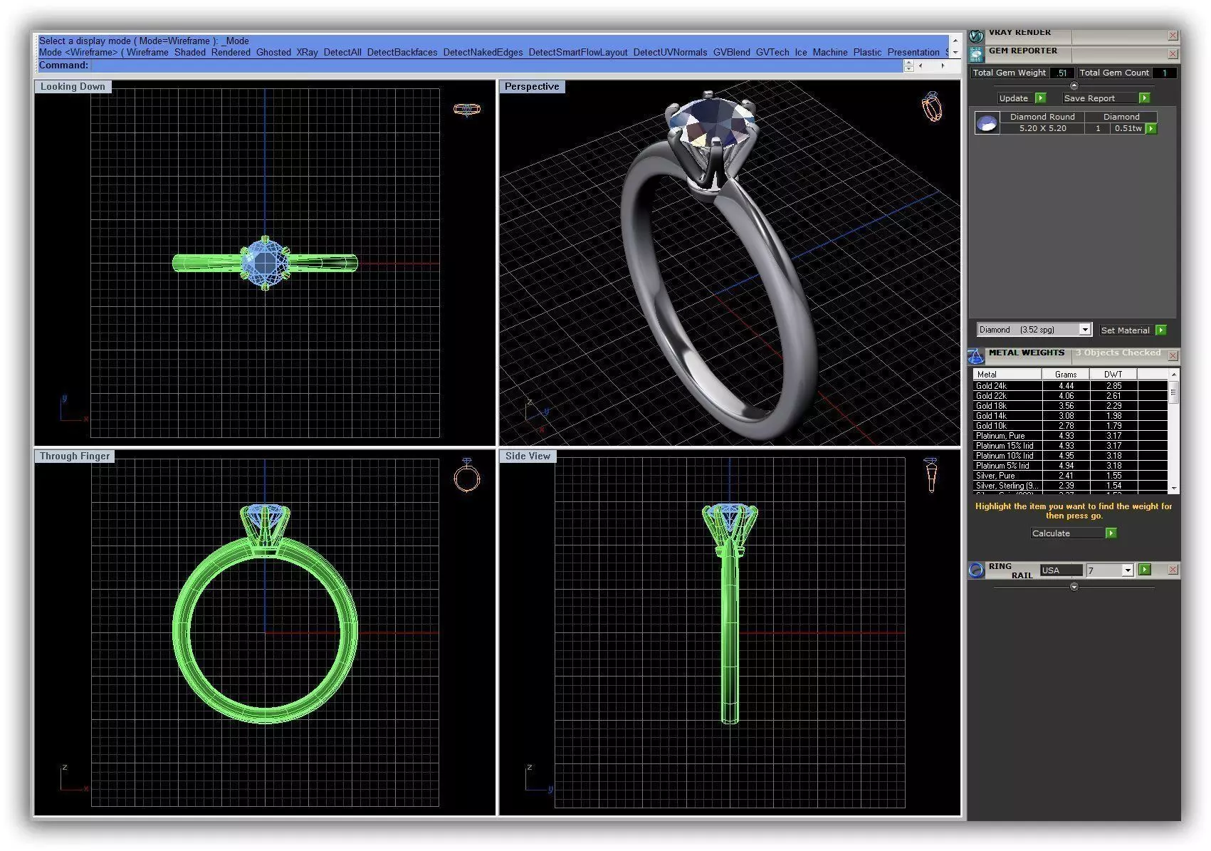 Simple Engagement Ring With Diamond 2 3D print model_0