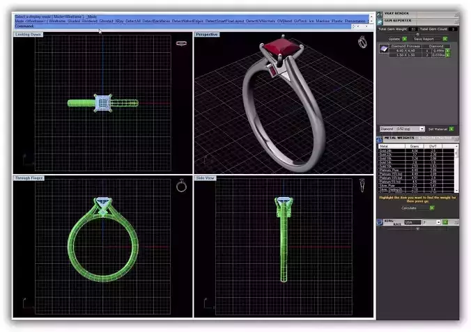 Princess Cut Ruby Engagement Ring 