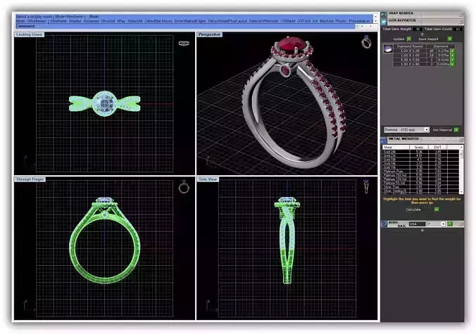 Halo Ring With Gemstones 3D print model