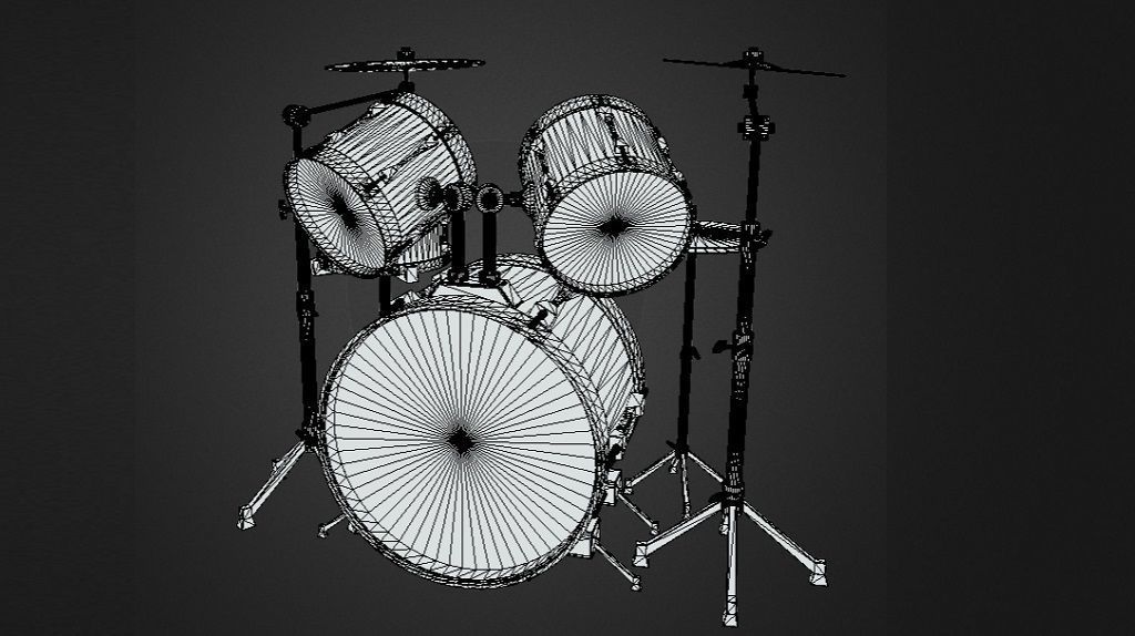 Drum Set 5 Pc Complete Set Cymbals 3D model_5