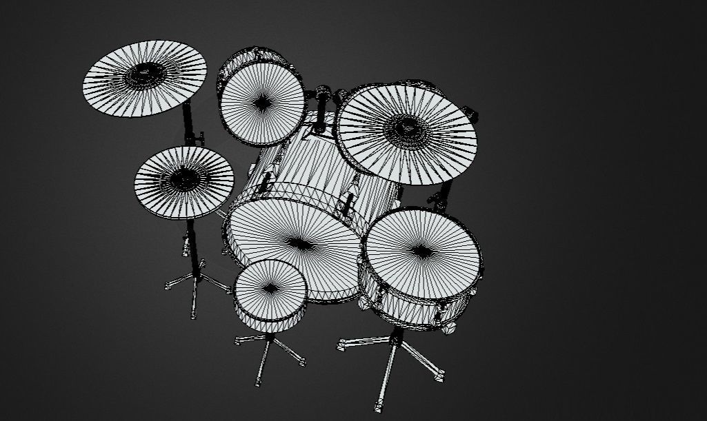 Drum Set 5 Pc Complete Set Cymbals 3D model_7