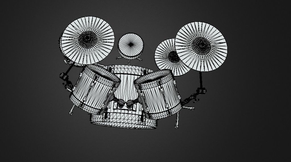Drum Set 5 Pc Complete Set Cymbals 3D model_2