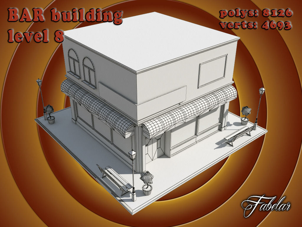 BAR level Low-poly 3D model_5