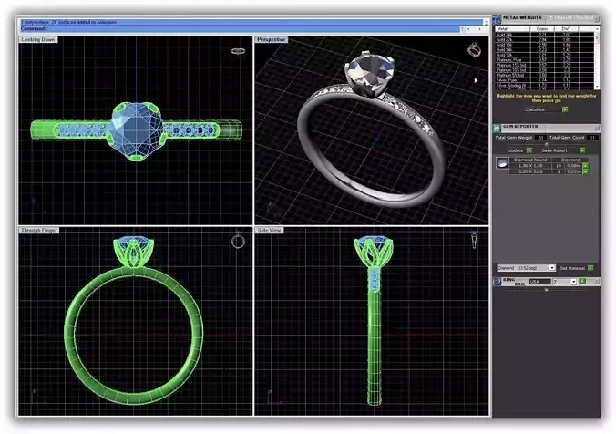 Simple Engagement Ring With Diamonds