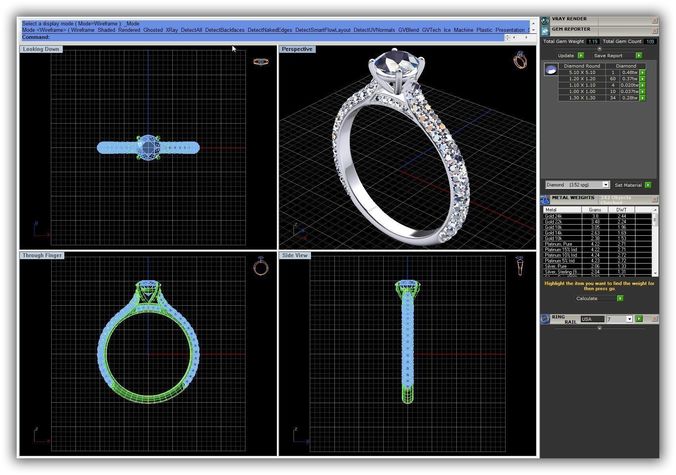 Side Stone Engagement Ring With Diamonds 11 3D print model