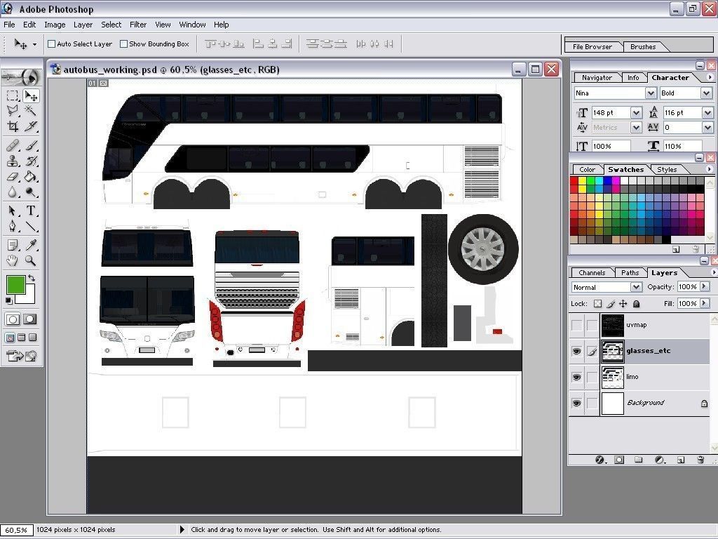 autobus bus Low-poly 3D model_7