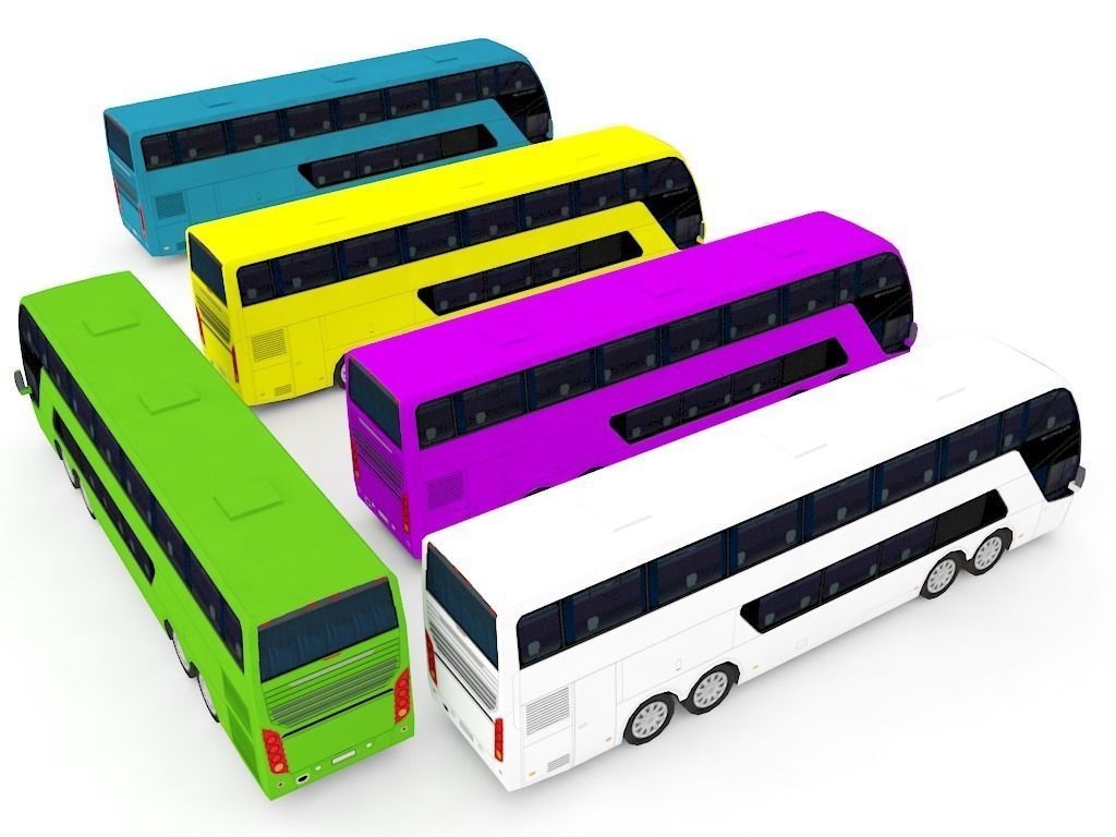 autobus bus Low-poly 3D model_2