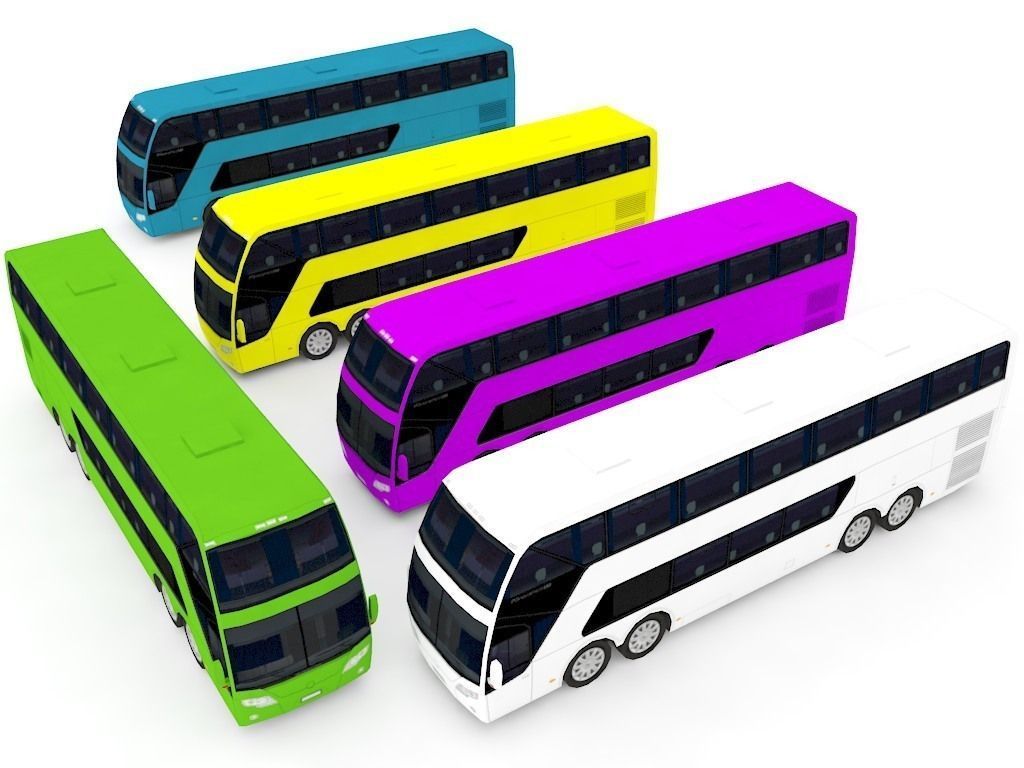 autobus bus Low-poly 3D model_3