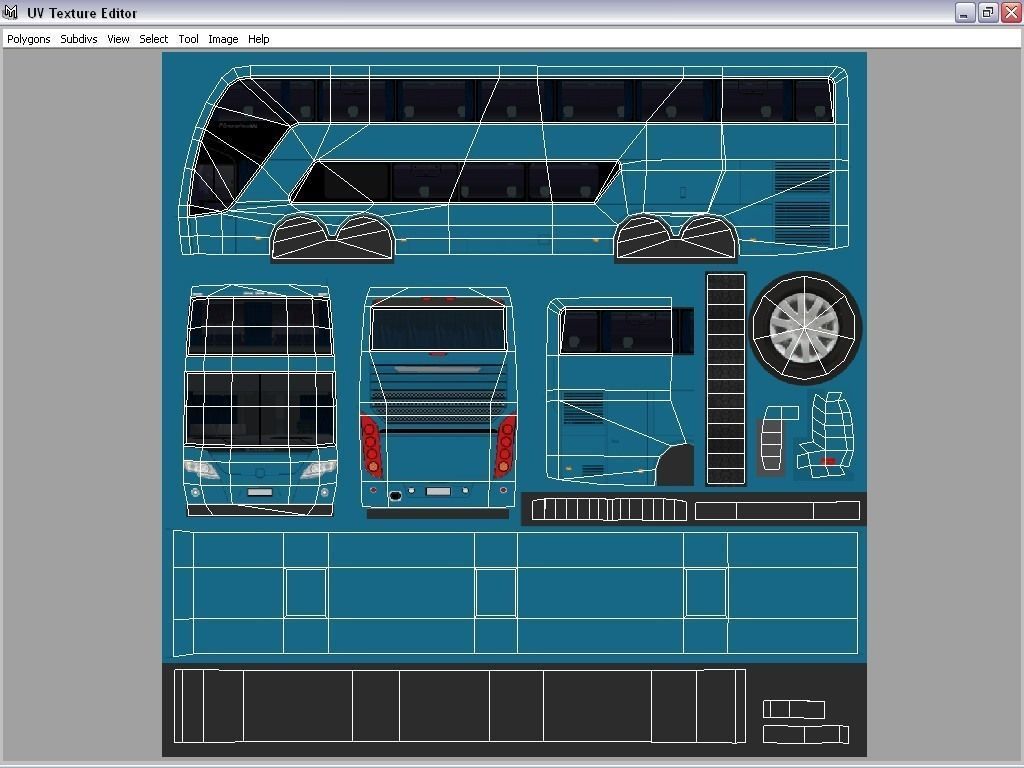 autobus bus Low-poly 3D model_8