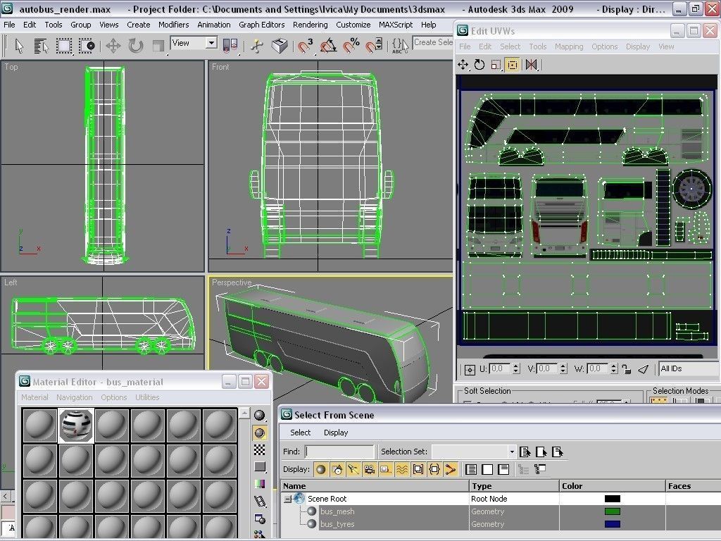 autobus bus Low-poly 3D model_6