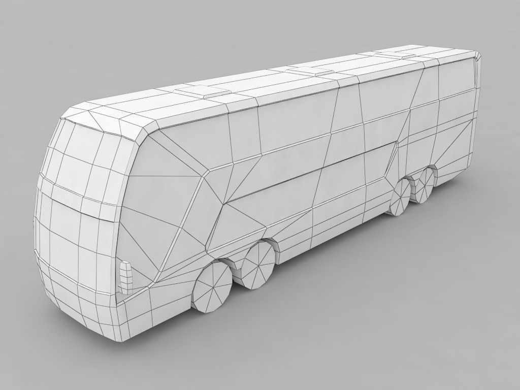autobus bus Low-poly 3D model_1