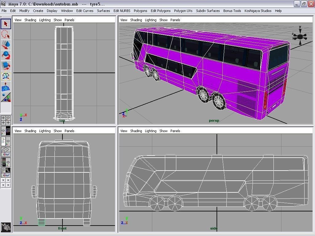 autobus bus Low-poly 3D model_5