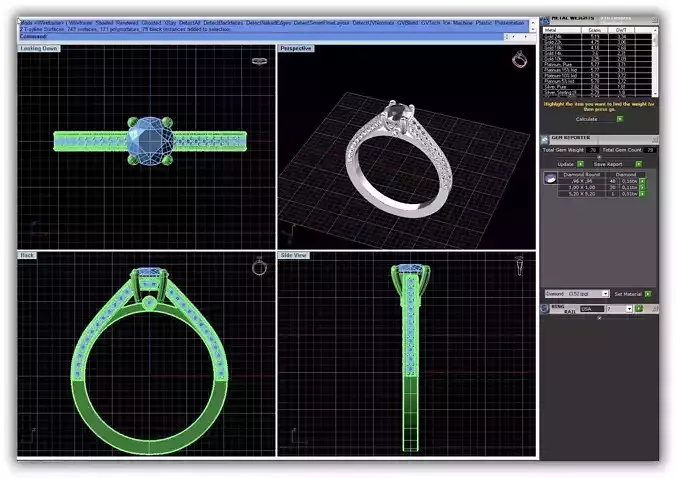 Side Stone Engagement Ring With Diamonds 16