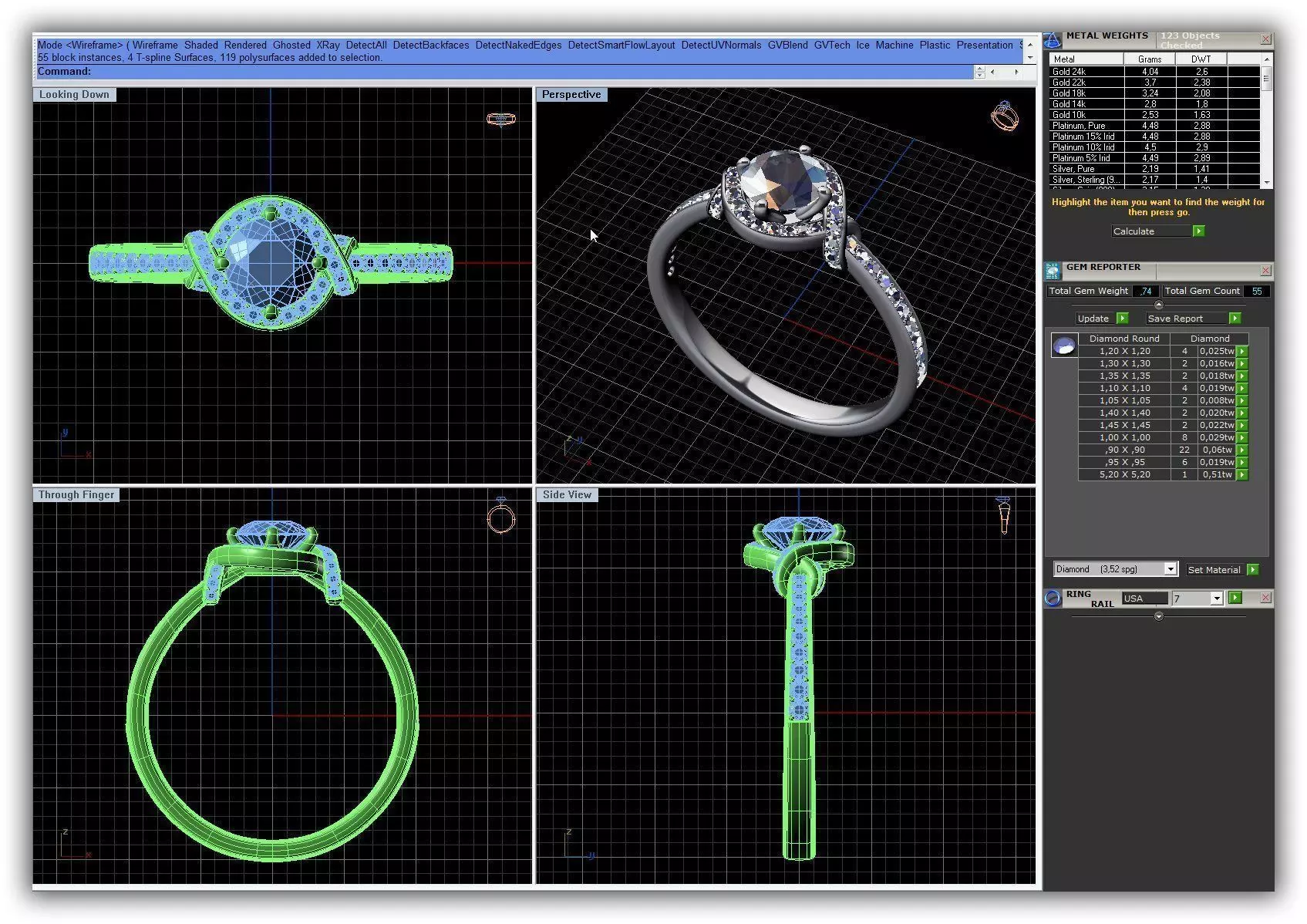 Knot Ring With Diamonds 2 3D print model_0
