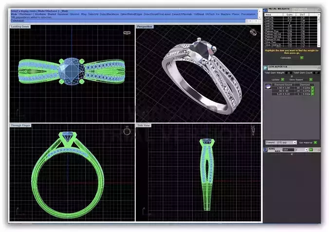 Criss Cross Ring With Diamonds 3D print model