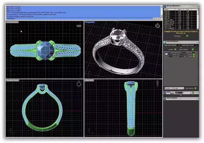 Silver Side Stone Ring With Diamonds 18