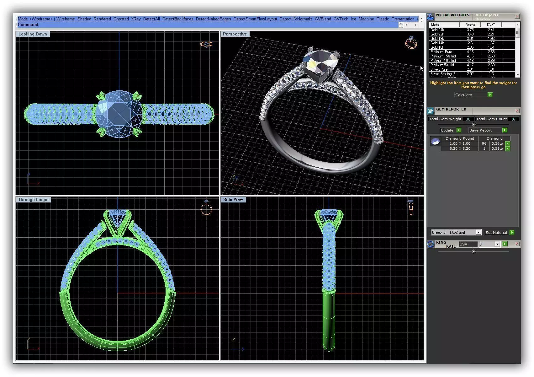 Side Stone Ring With Diamonds 10 3D print model_0