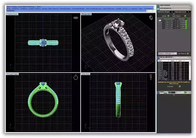 Silver Side Stone Ring With Diamonds 19