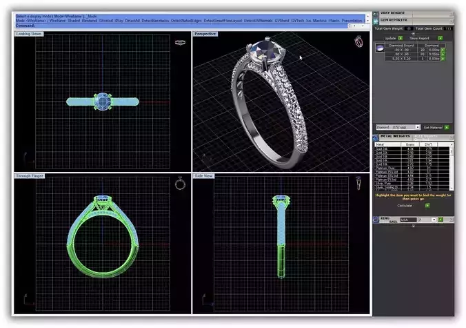 Silver Side Stone Ring With Diamonds 20