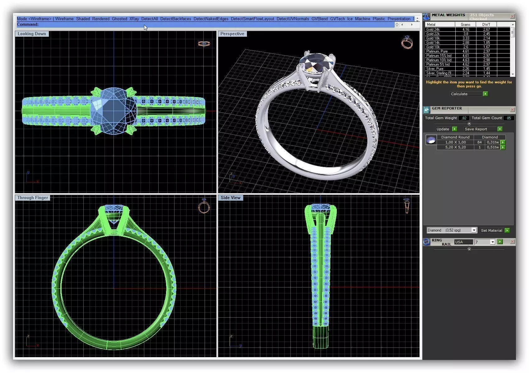 Side Stone Ring With Diamonds 11 3D print model_0