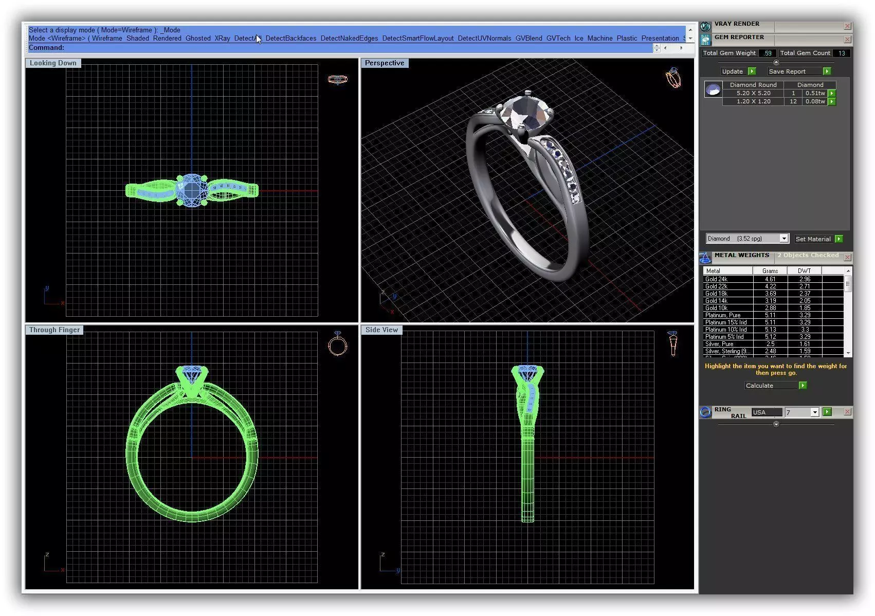 Silver Ring With Diamonds 10 3D print model_0
