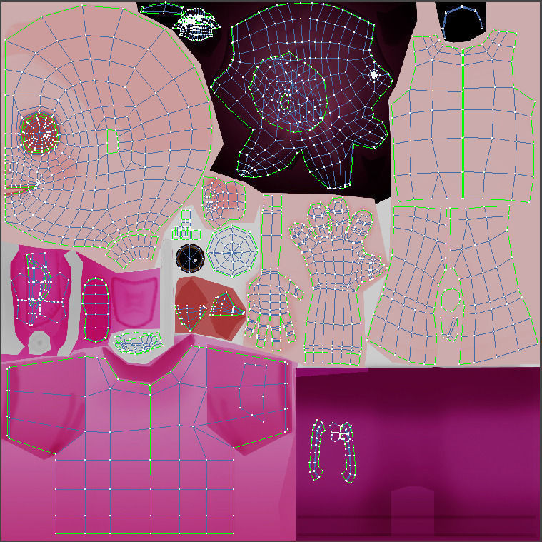 Cartoon girl Low-poly 3D model_25