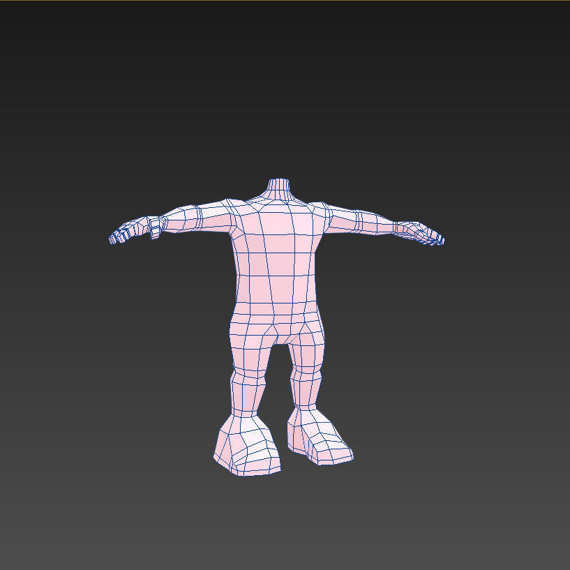 Cartoon girl Low-poly 3D model_22