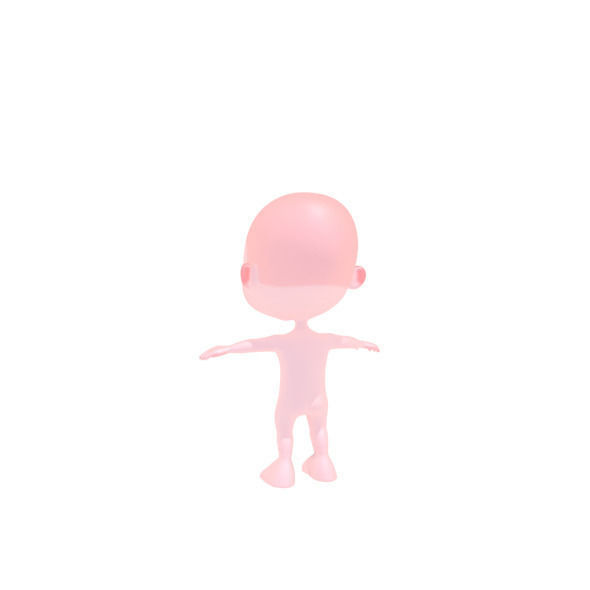 Cartoon girl Low-poly 3D model_40