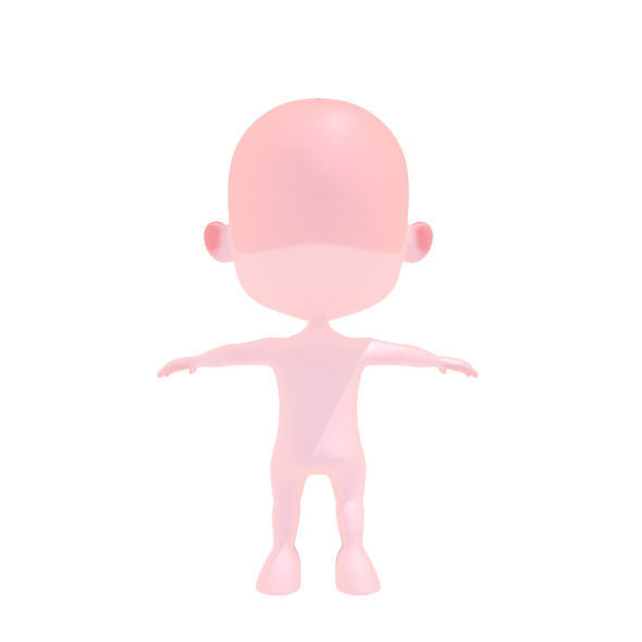 Cartoon girl Low-poly 3D model_7