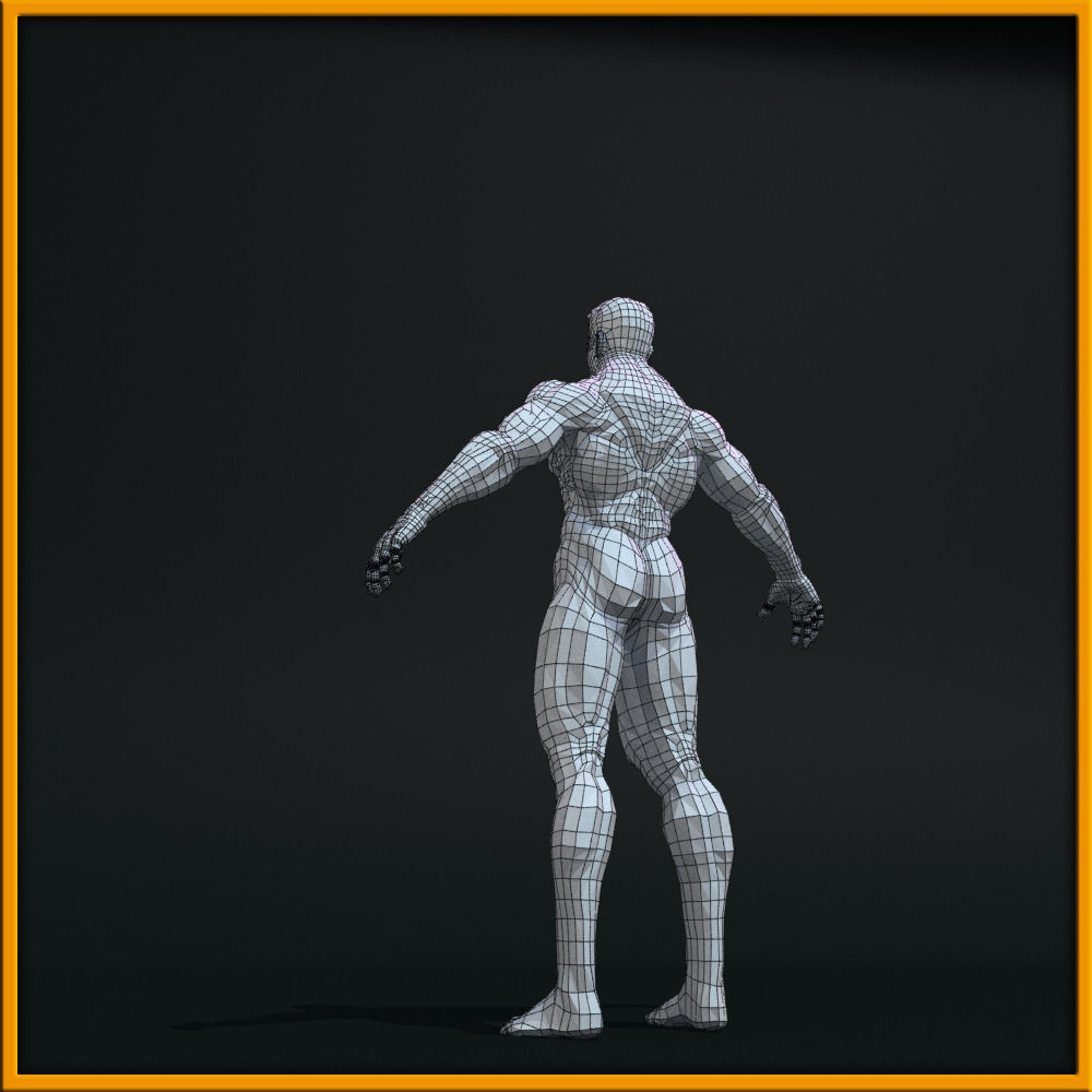 Realistic Male Body Low-poly 3D model_18
